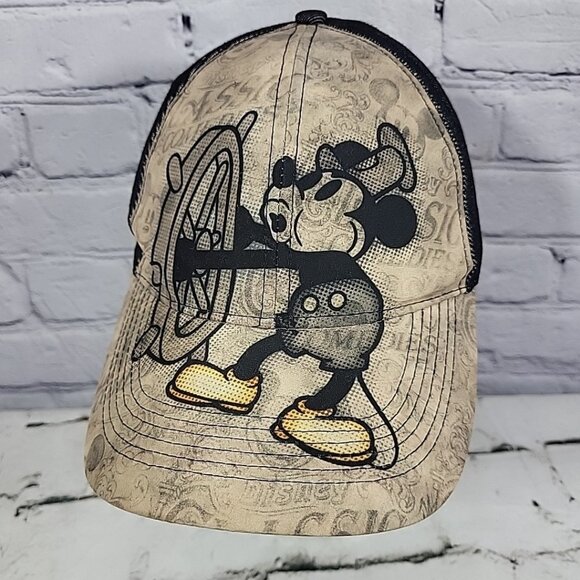 Disneyland Hat Mickey Retro Steamboat Willy Adult One Size Strapback Cap NEW - Picture 1 of 7